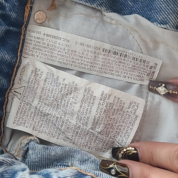 Zara Denim distressed mini skirt size S - Picture 4 of 4